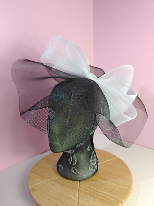 black white fascinator millinery headband derby wedding hat ascot race