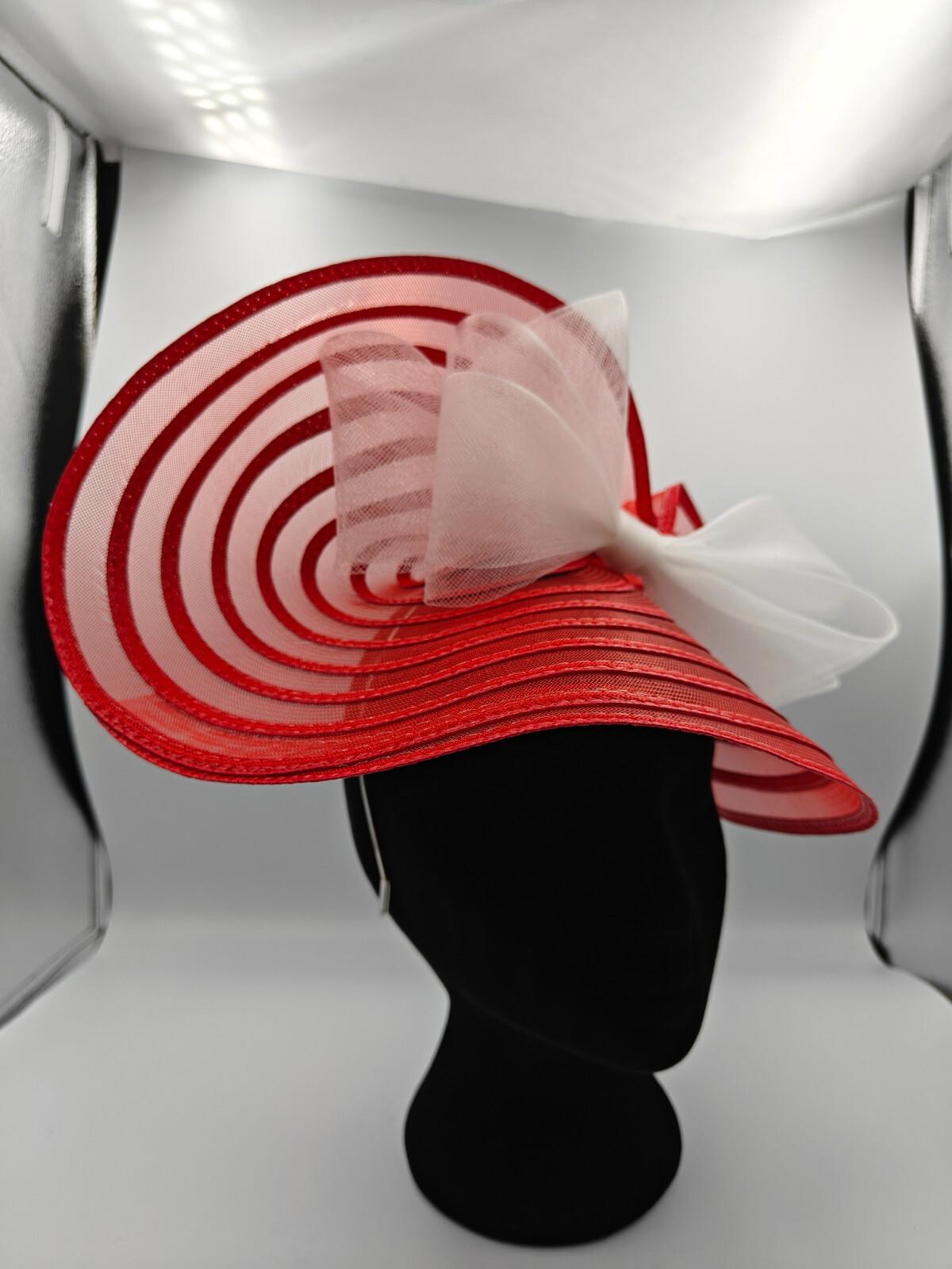 red white bow straw fascinator millinery burlesque headband wedding hat