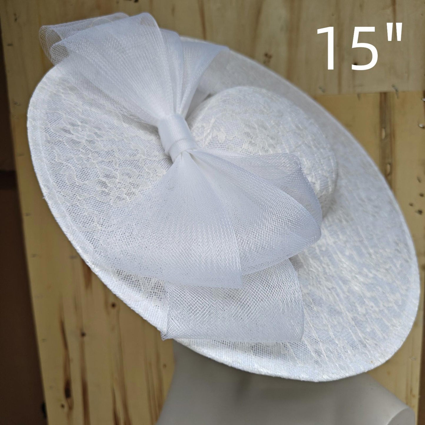 white lace fascinator wedding hatinator hat Kentucky Derby Royal Ascot bow