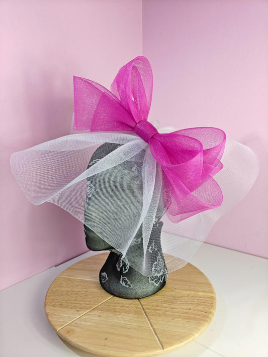 white pink fascinator millinery headband derby wedding hat ascot race