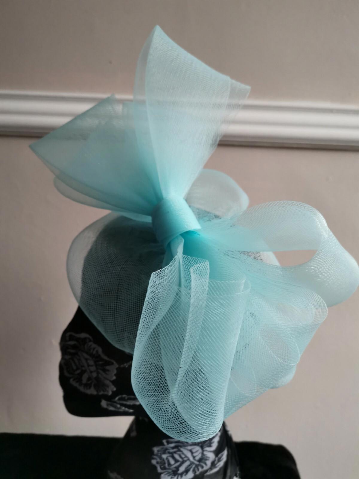 baby light blue fascinator millinery burlesque headband wedding hat hair piece