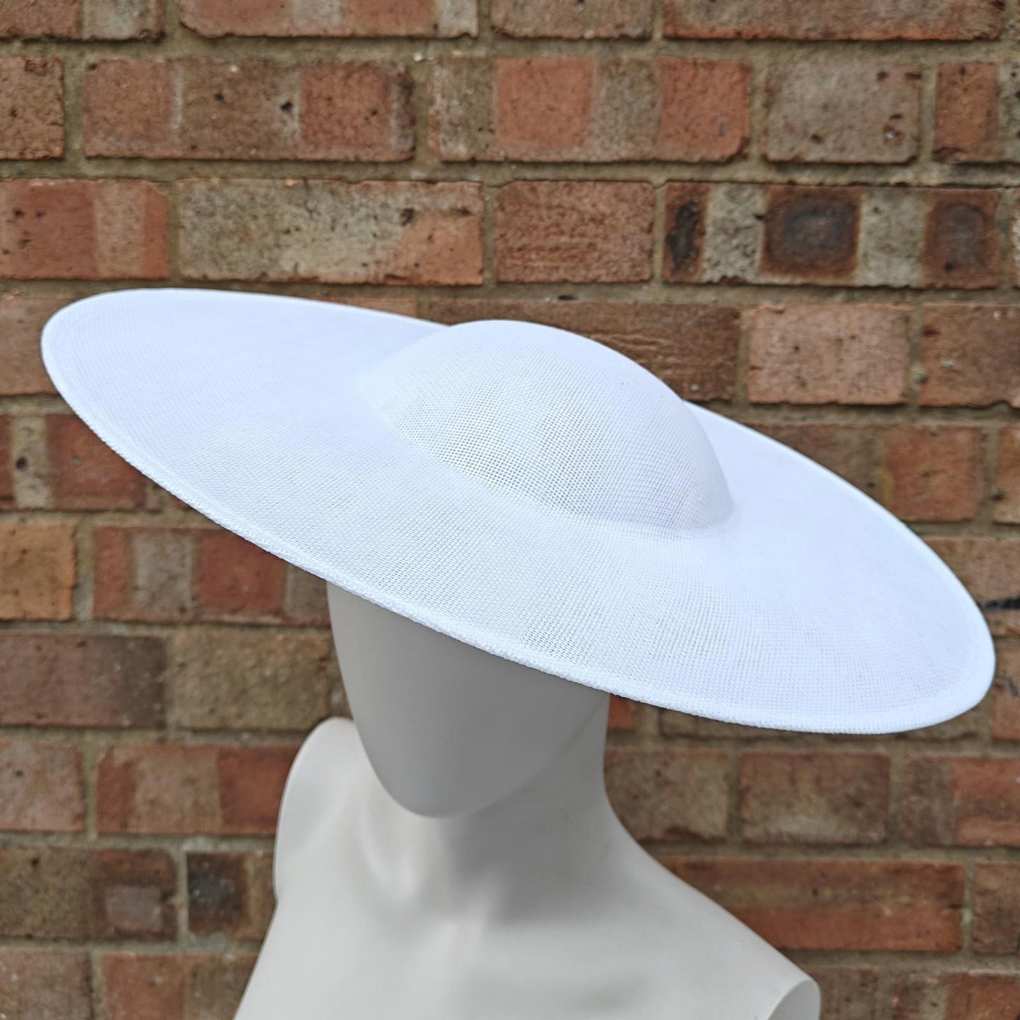 whitelarge wide brim plain hatinator fascinator base wedding hat