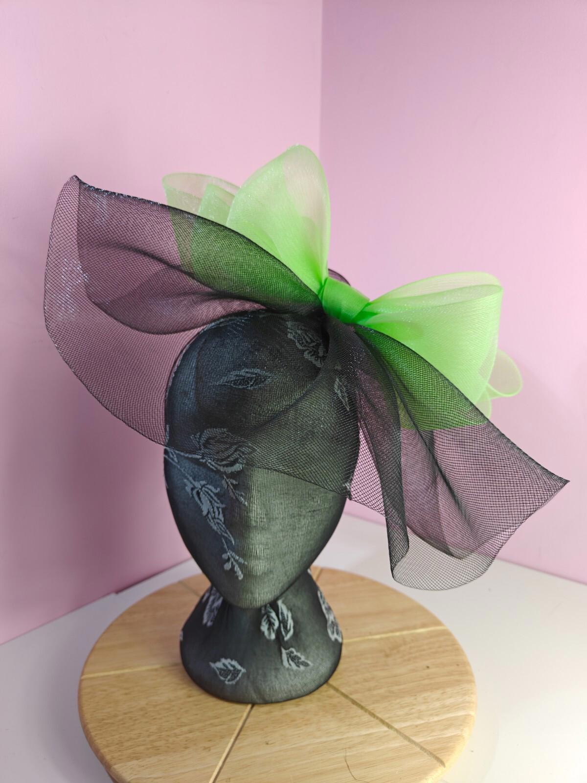 black green fascinator millinery headband derby wedding hat ascot race