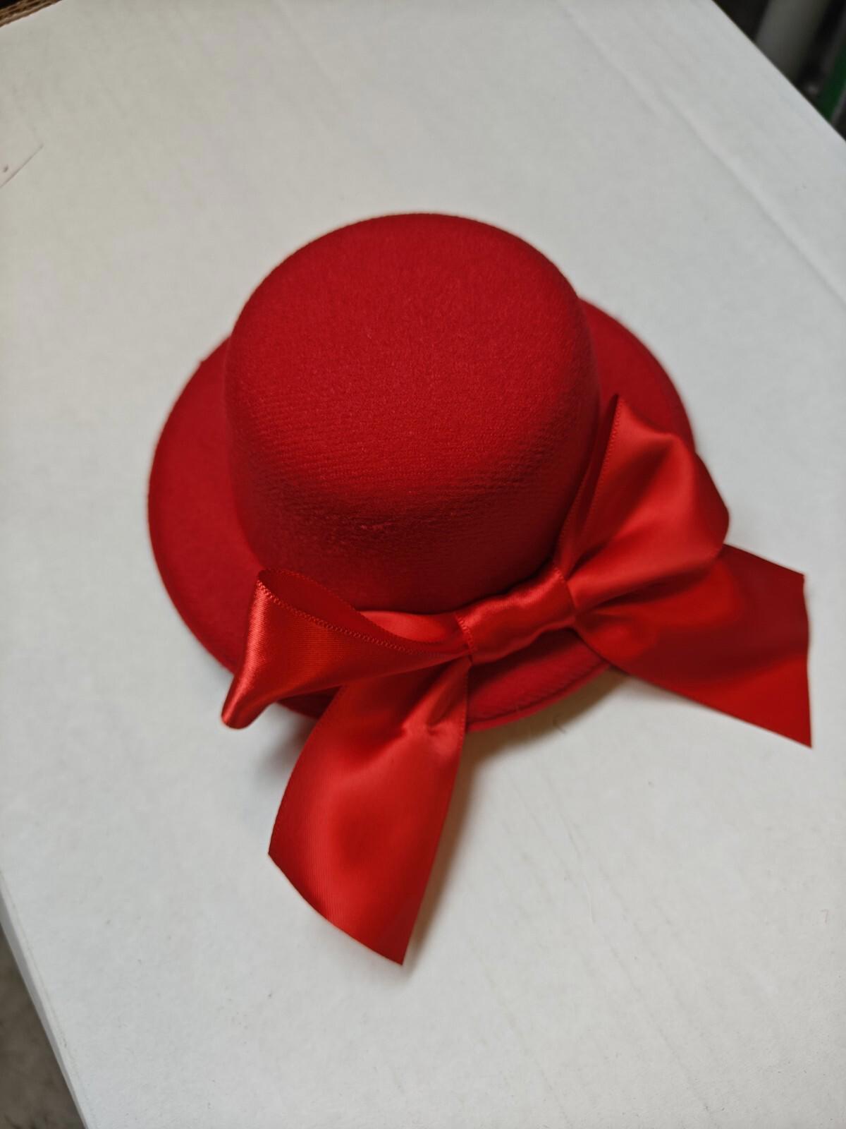 Red mini top hat fascinator millinery burlesque wedding hen party fancy dress
