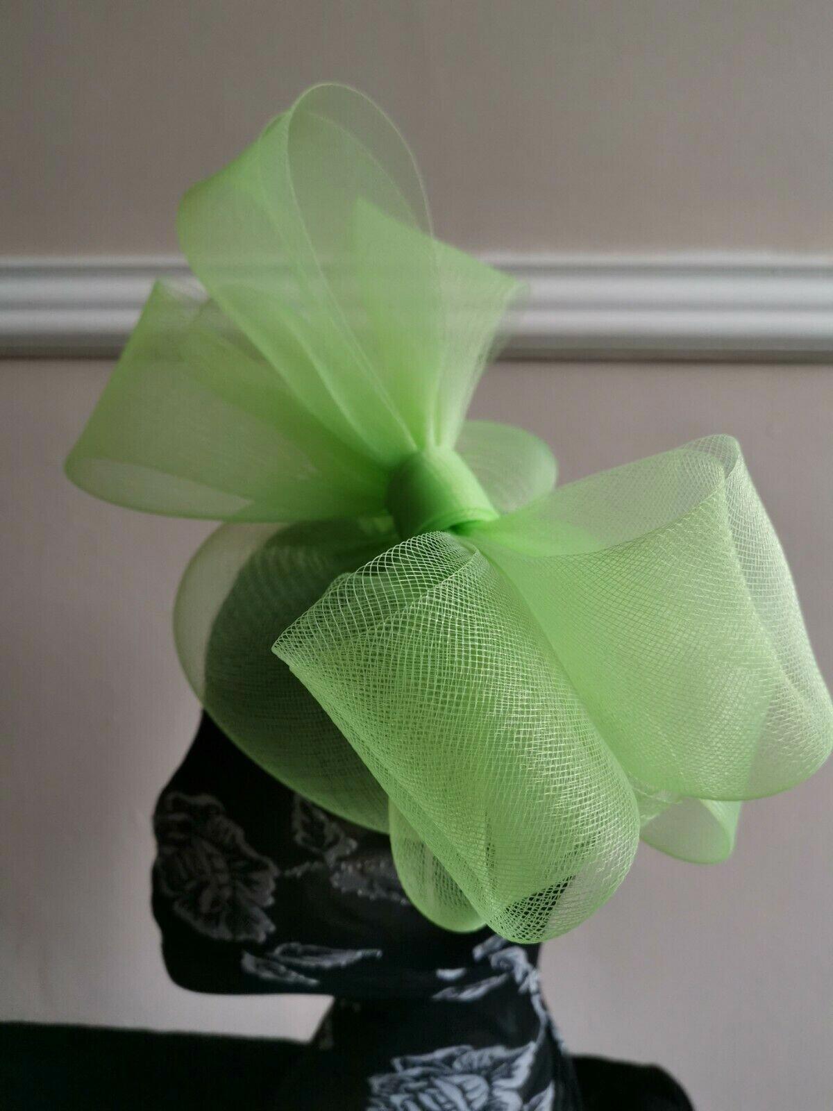 green headband crin fascinator millinery hat wedding ascot