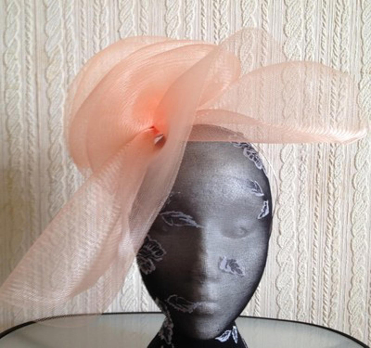 nude peach coral headband fascinator millinery hat wedding ascot hair piece race