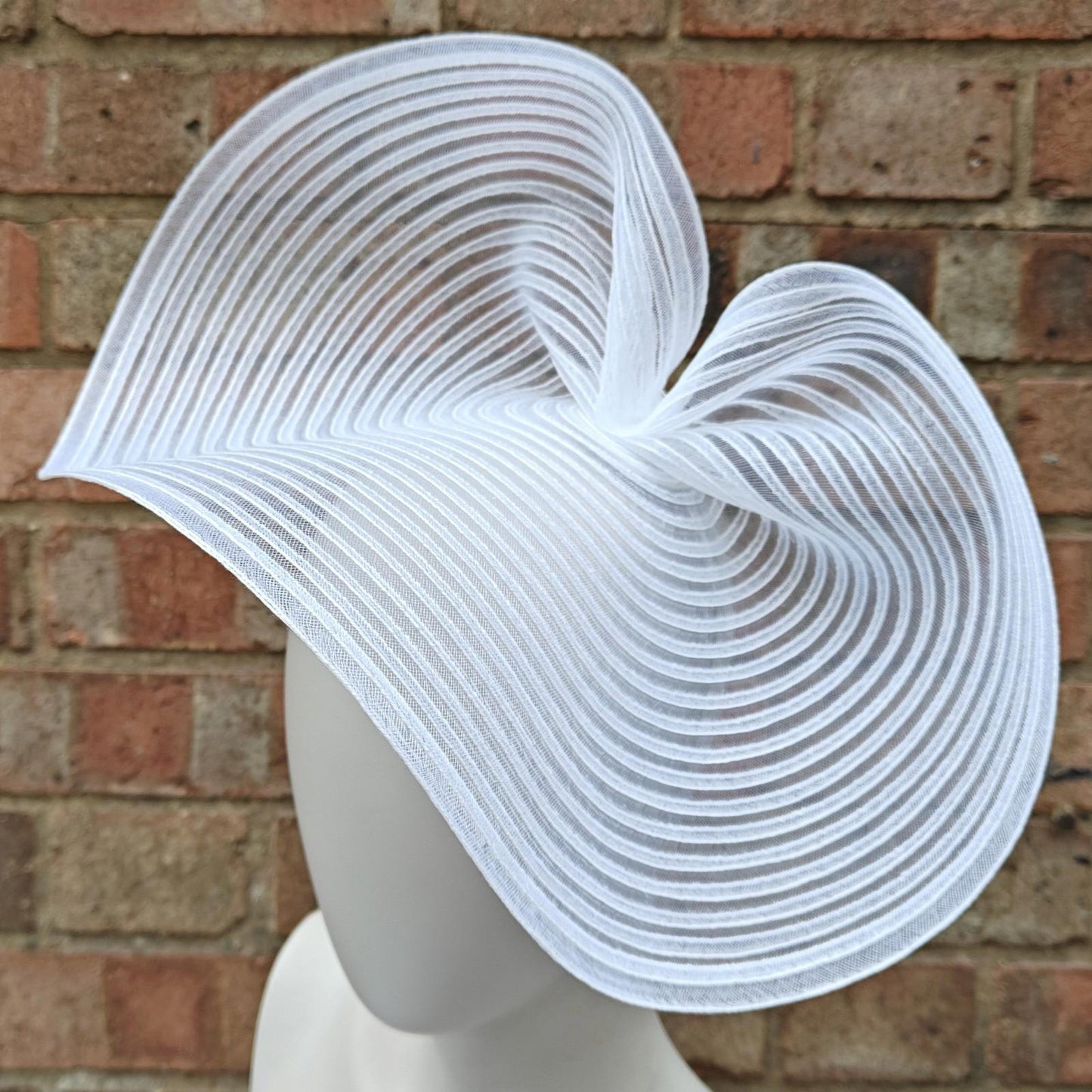 white crinoline fascinator millinery headband wedding hat party cosplay