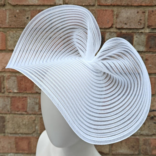 white crinoline fascinator millinery headband wedding hat party cosplay