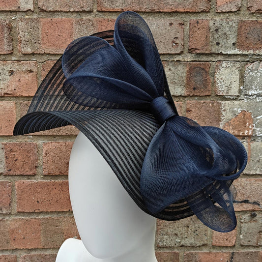 black dark navy bowcrinoline fascinator millinery headband wedding hat party cosplay
