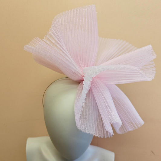 light pink fascinator millinery burlesque headband wedding hat ascot race