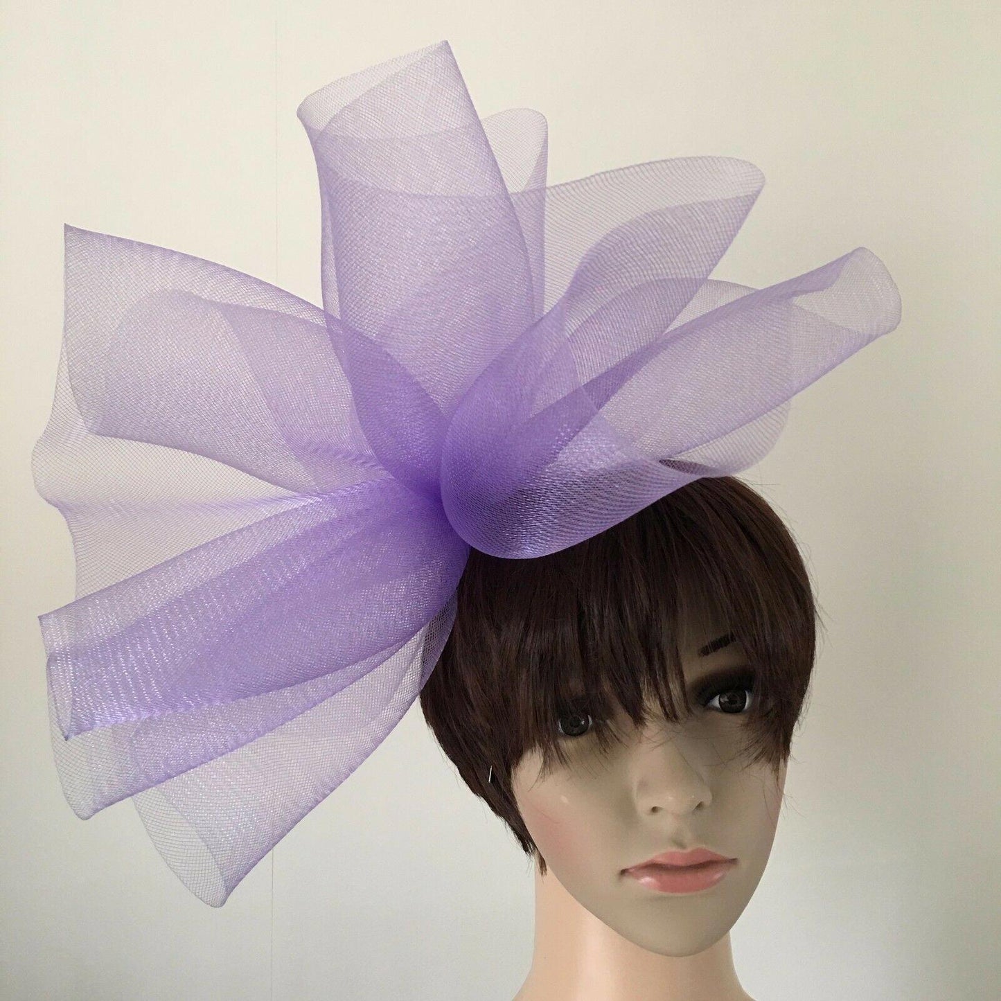 lilac light purple headband crinoline fascinator millinery hat wedding ascot