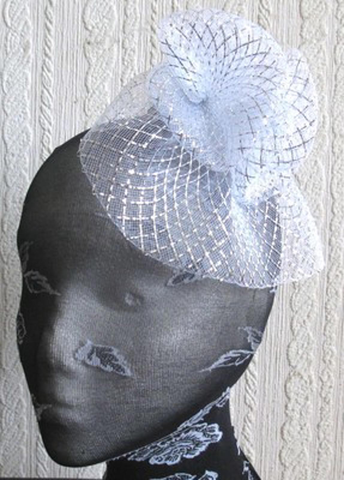 silver flower fascinator millinery  brooch clip wedding hat bridal ascot race