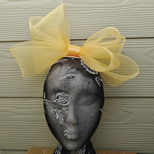 light gold bow hair clip brooch fascinator millinery wedding hat race party