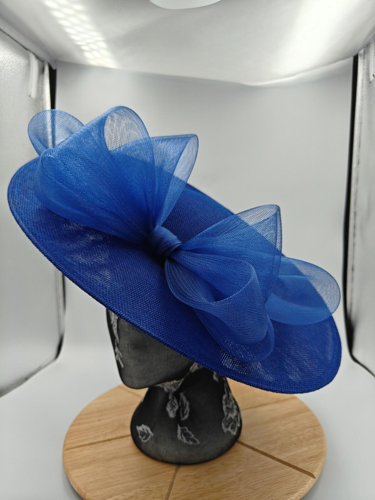 royal blue large fascinator headband wedding hat  Kentucky Derby Royal Ascot bow