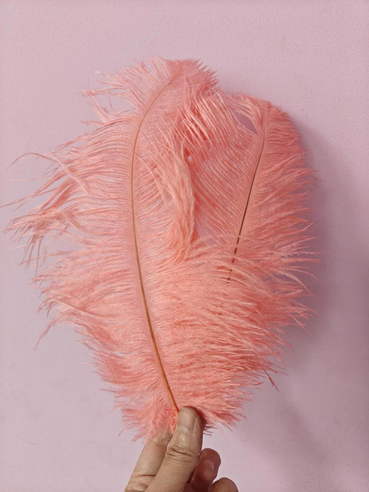 peach coral ostrich feather hair clip fascinator fancy dress costume dance party