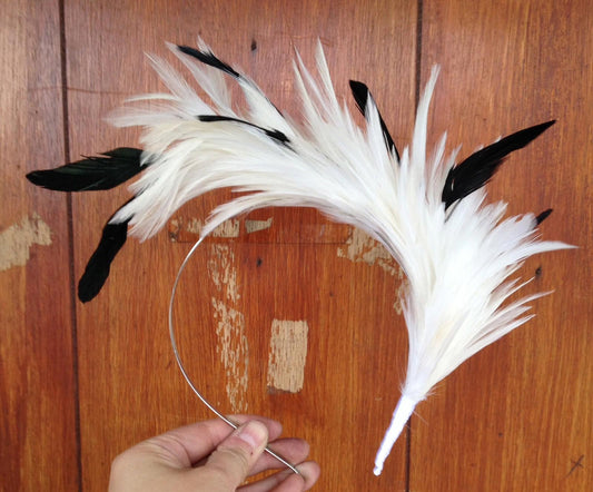 Ivory feather headband fascinator millinery wedding ascot bridal hat hair piece