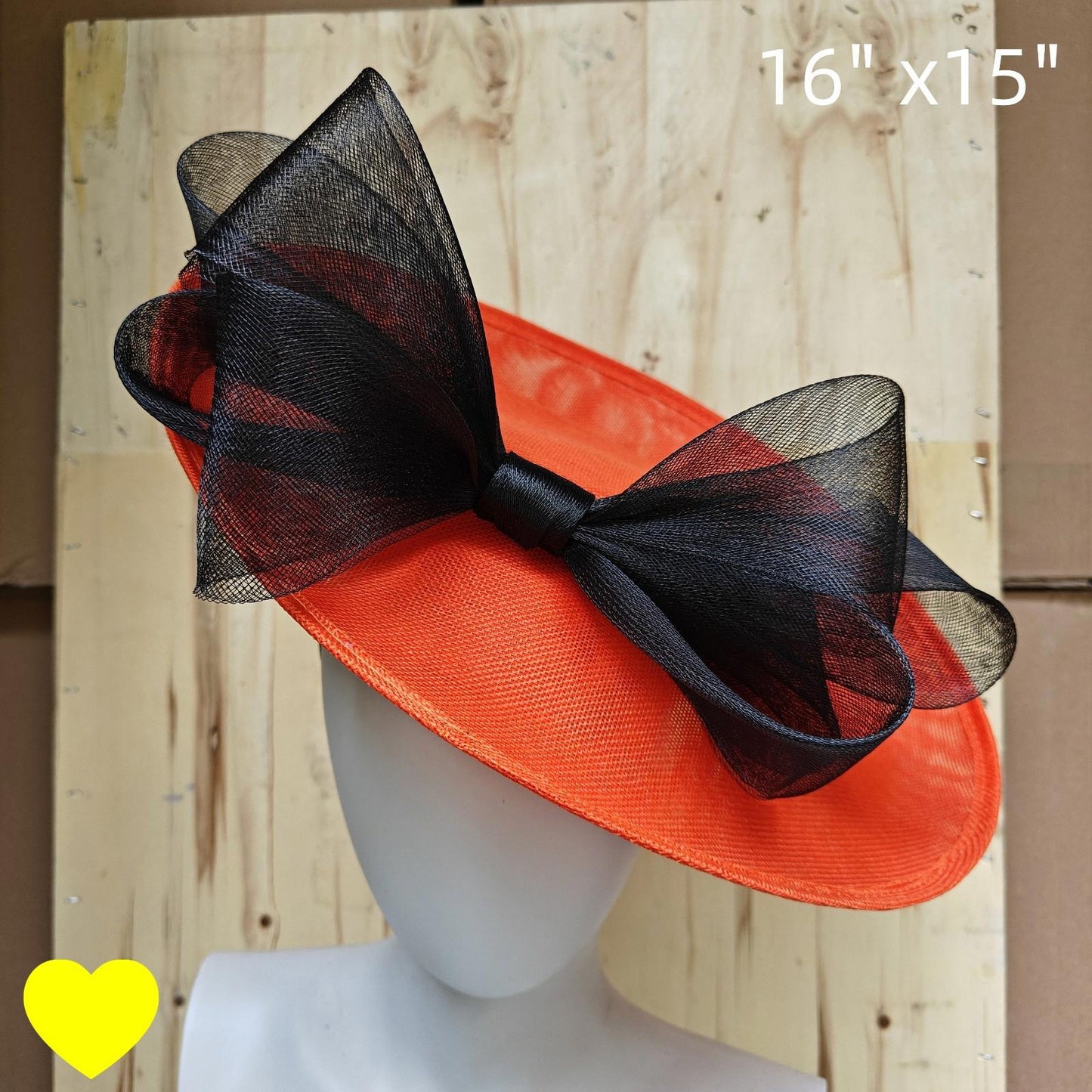 orange black fascinator wedding hatinator hat Kentucky Derby Royal Ascot bow