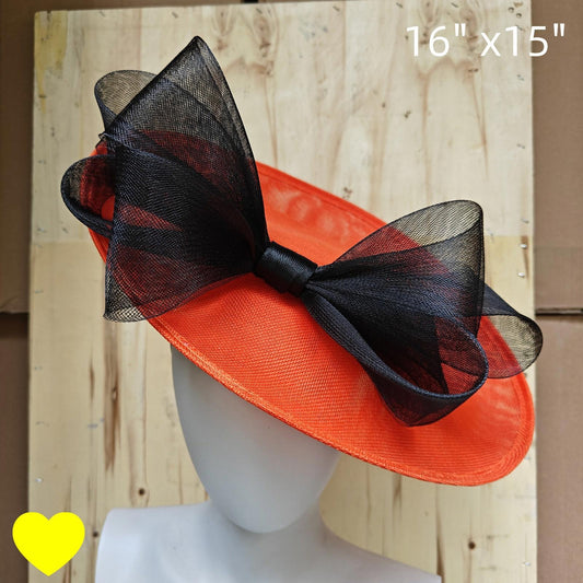 orange black fascinator wedding hatinator hat Kentucky Derby Royal Ascot bow