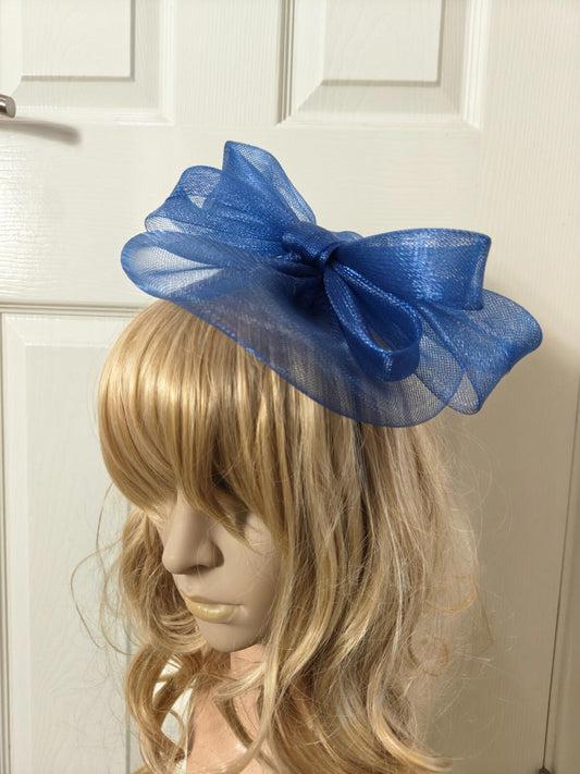 blue fascinator millinery burlesque headband wedding hat ascot race