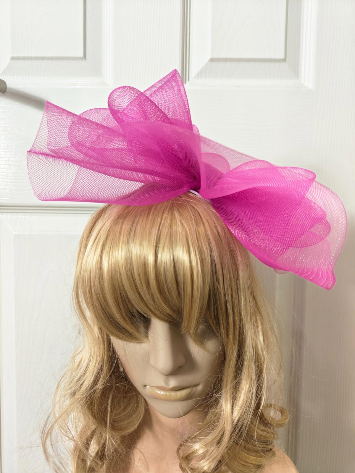 dark pink fascinator millinery burlesque headband wedding hat ascot race