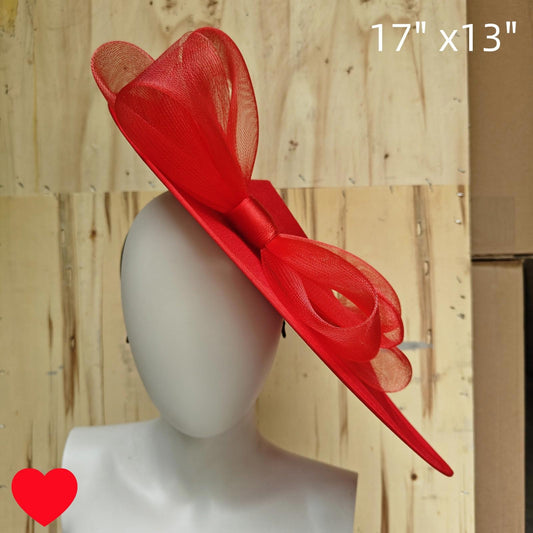 red fascinator wedding hatinator hat Kentucky Derby Royal Ascot bow