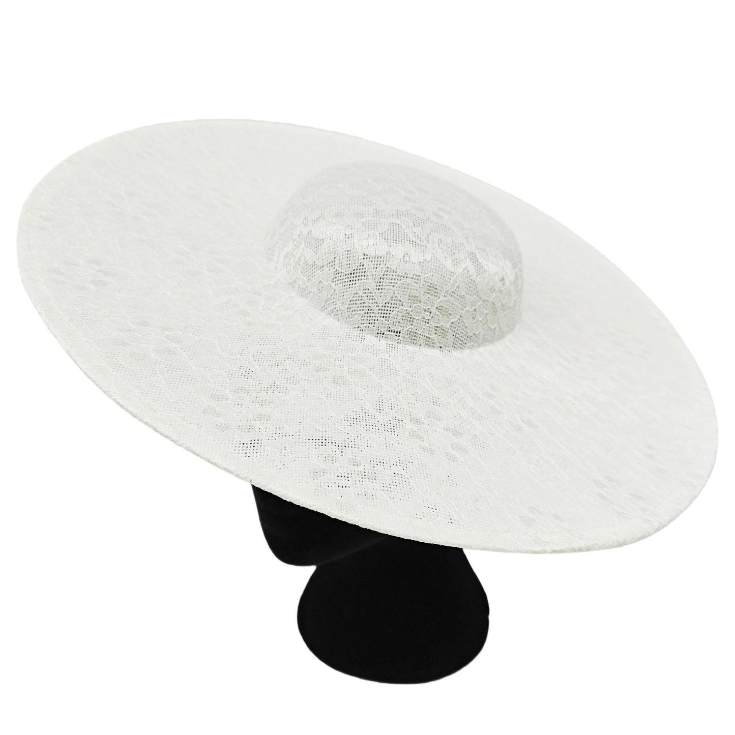 ivory lace large wide brim DIY fascinator base wedding hat Kentucky Derby Ascot