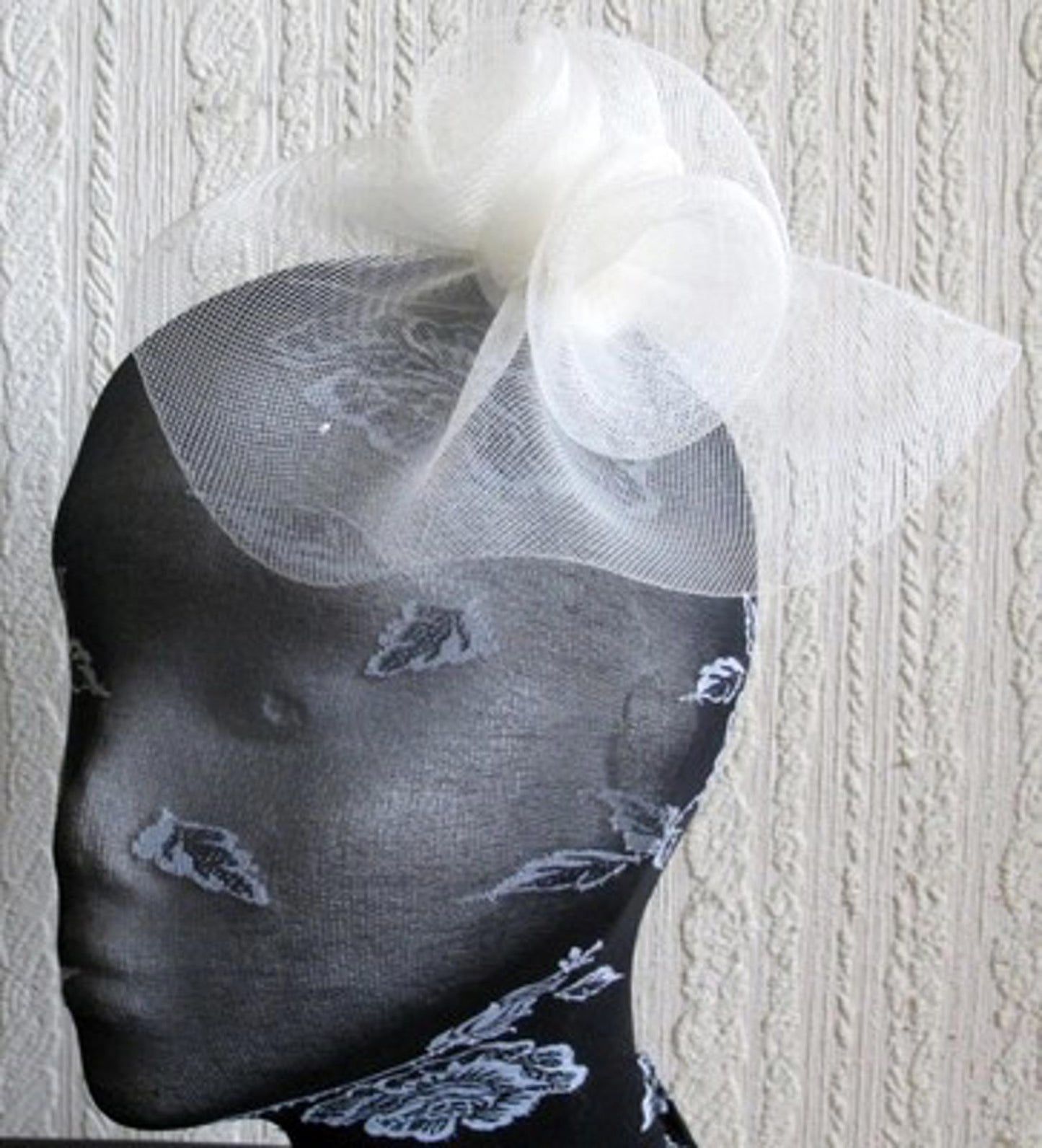 ivory flower fascinator millinery  brooch clip wedding hat bridal ascot race