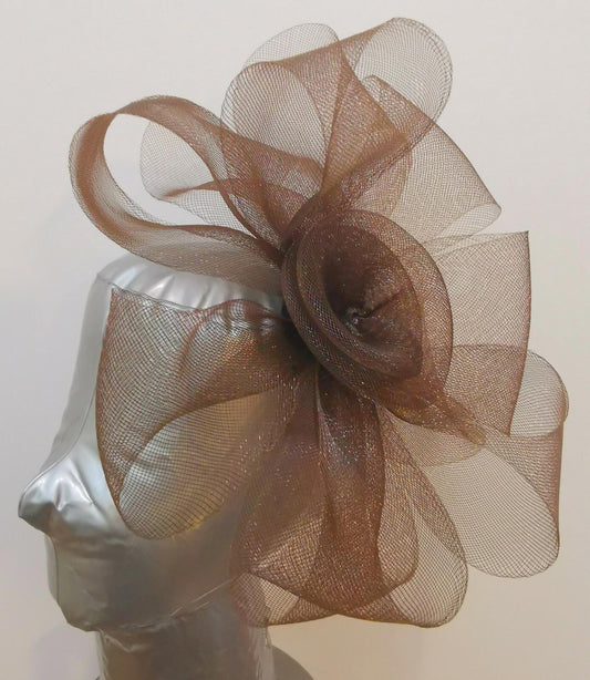 chocolate brown fascinator millinery burlesque headband wedding hat hair piece