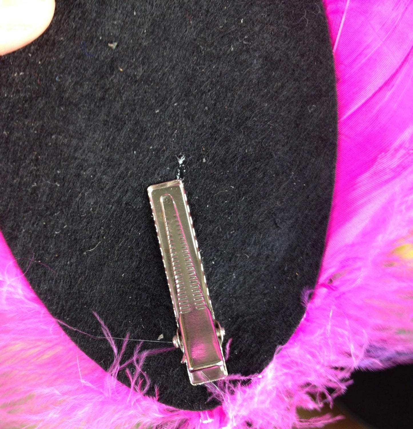 silver feather fascinator millinery hair clip wedding piece ascot race dance