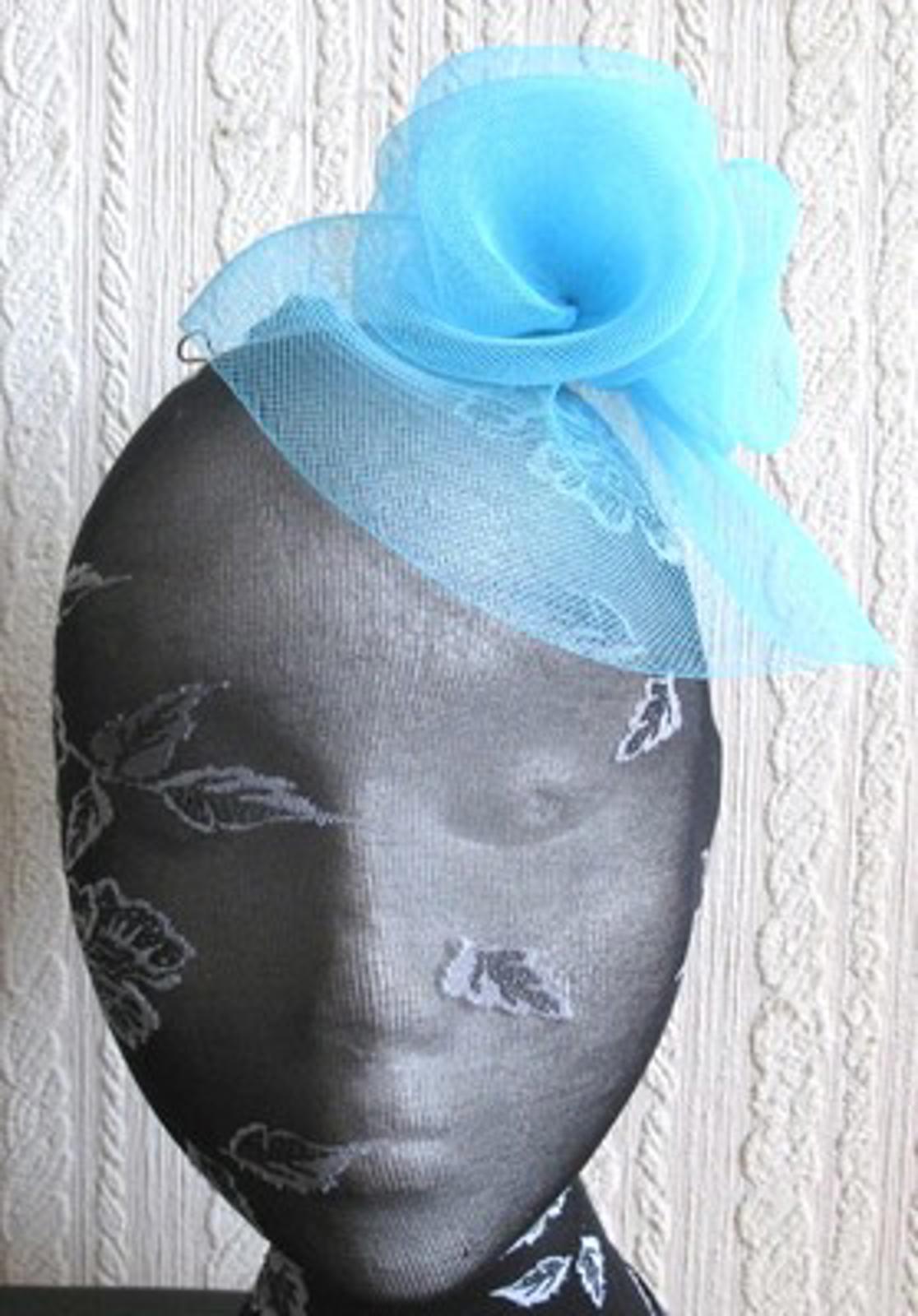 turquoise flower fascinator millinery  brooch clip wedding hat bridal ascot race