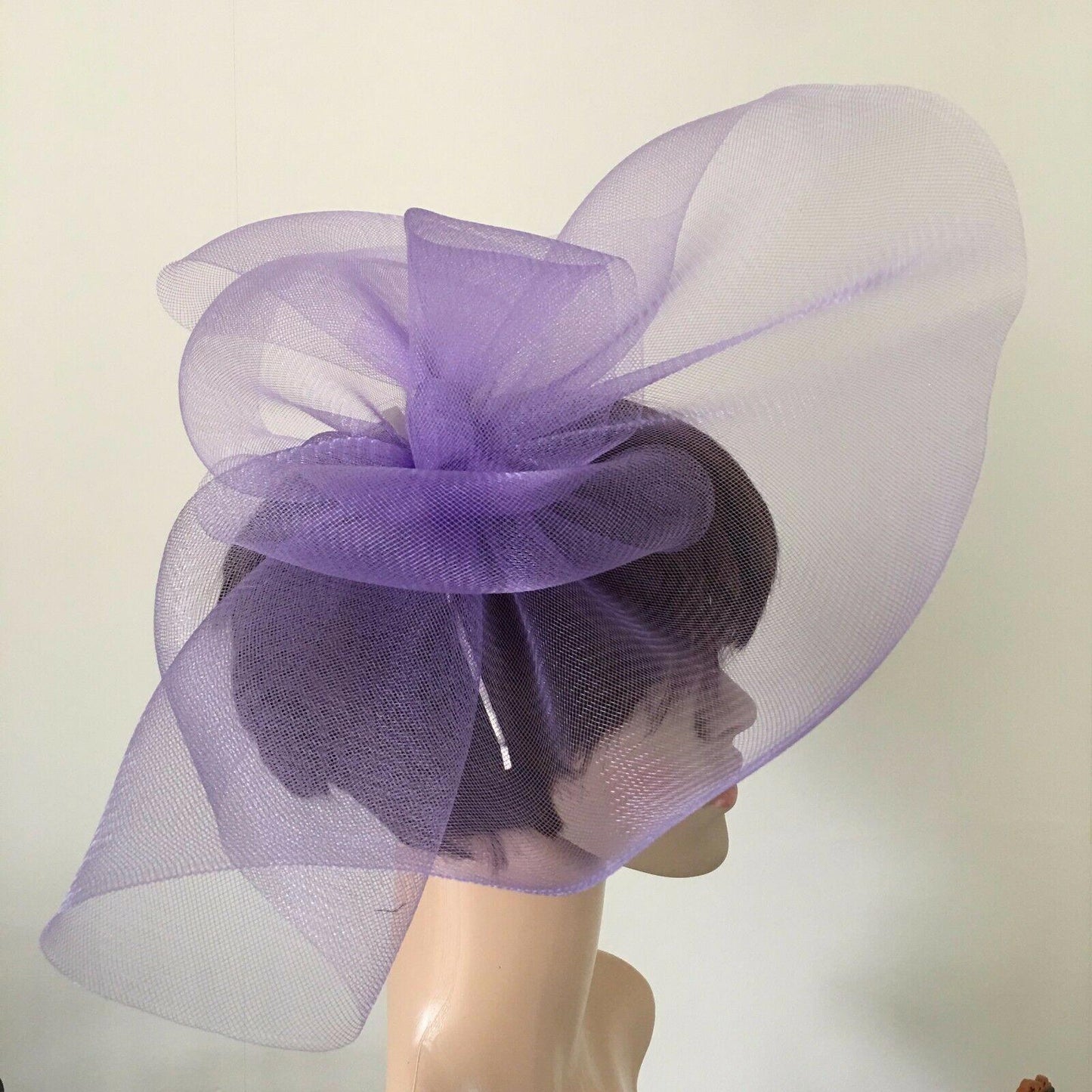 lilac light purple headband crinoline fascinator millinery hat wedding ascot