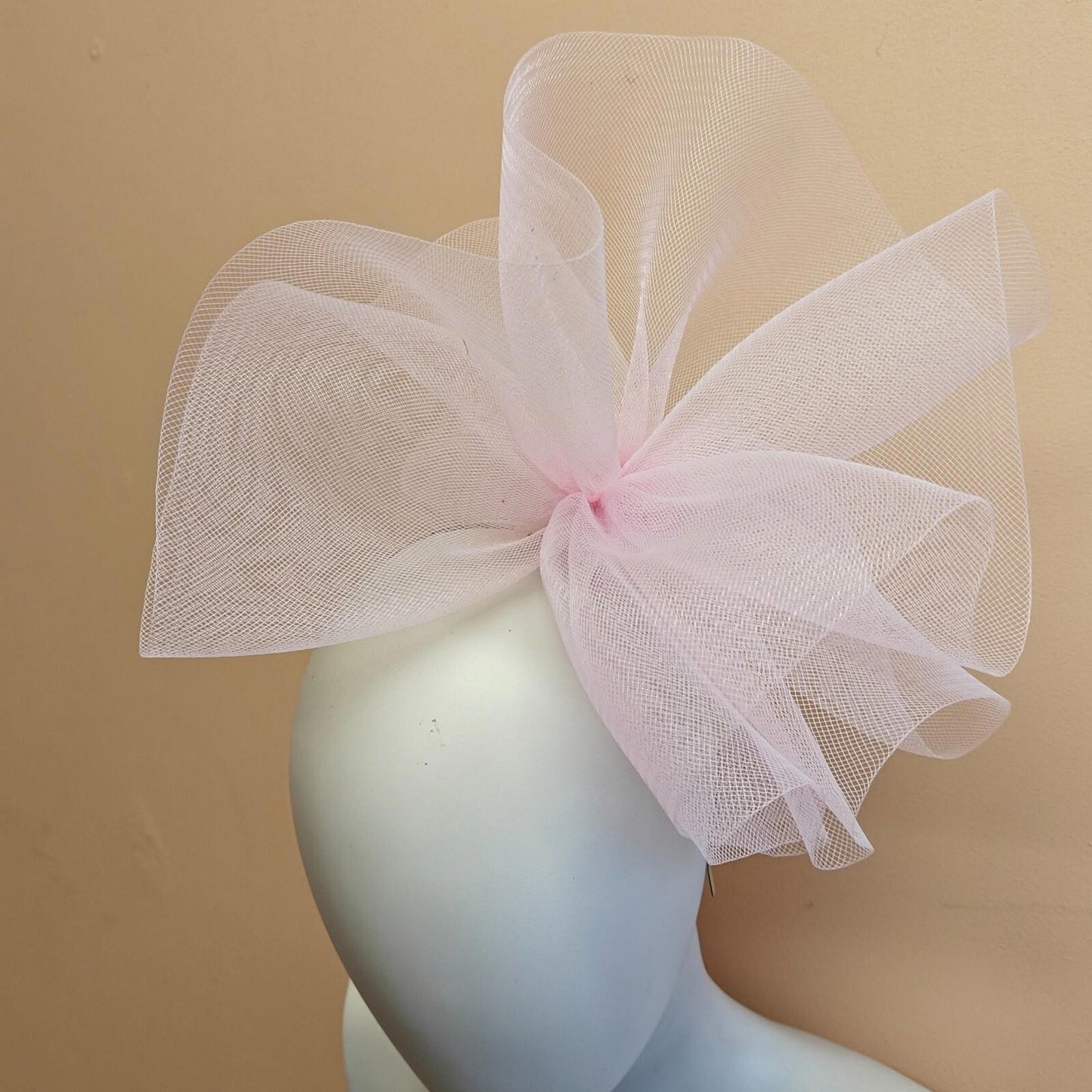 light pink fascinator millinery burlesque headband wedding hat ascot race