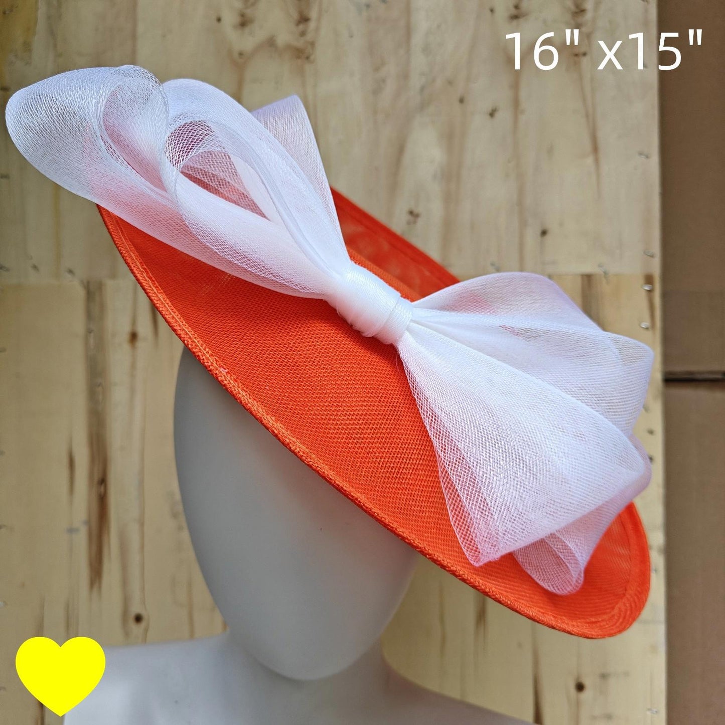 orange white fascinator wedding hatinator hat Kentucky Derby Royal Ascot bow