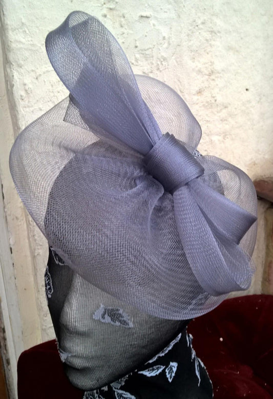 light grey fascinator millinery burlesque wedding hat ascot race bridal party x