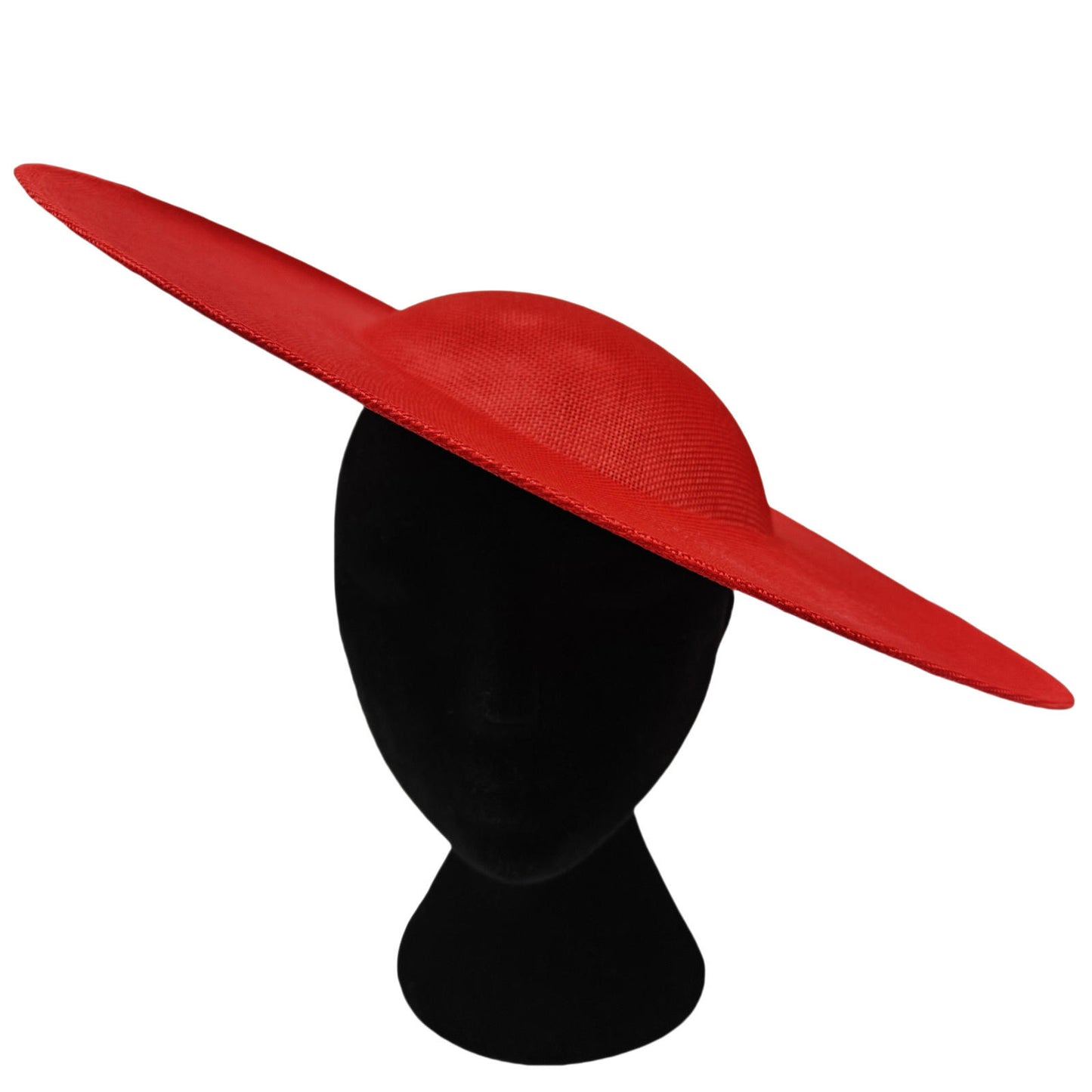 red large wide brim DIY fascinator base wedding hat Kentucky Derby Ascot