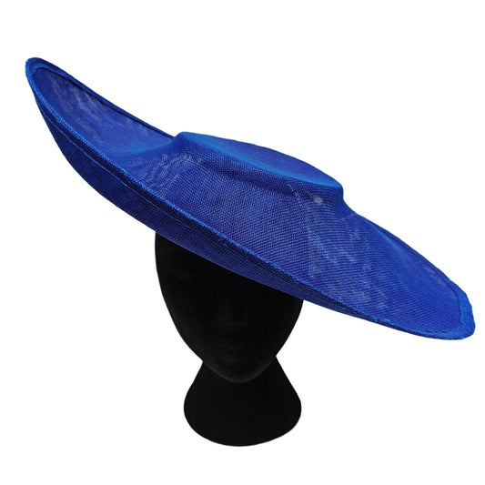 royal blue large wide brim DIY fascinator base wedding hat Kentucky Derby Ascot