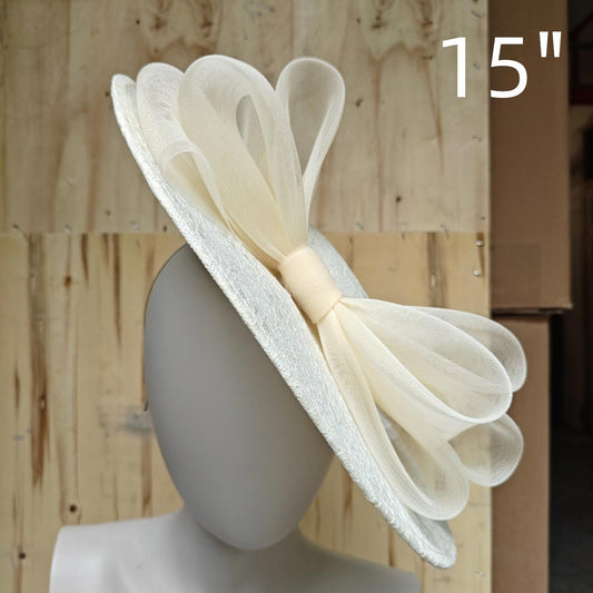 ivory lace fascinator wedding hatinator hat Kentucky Derby Royal Ascot bow