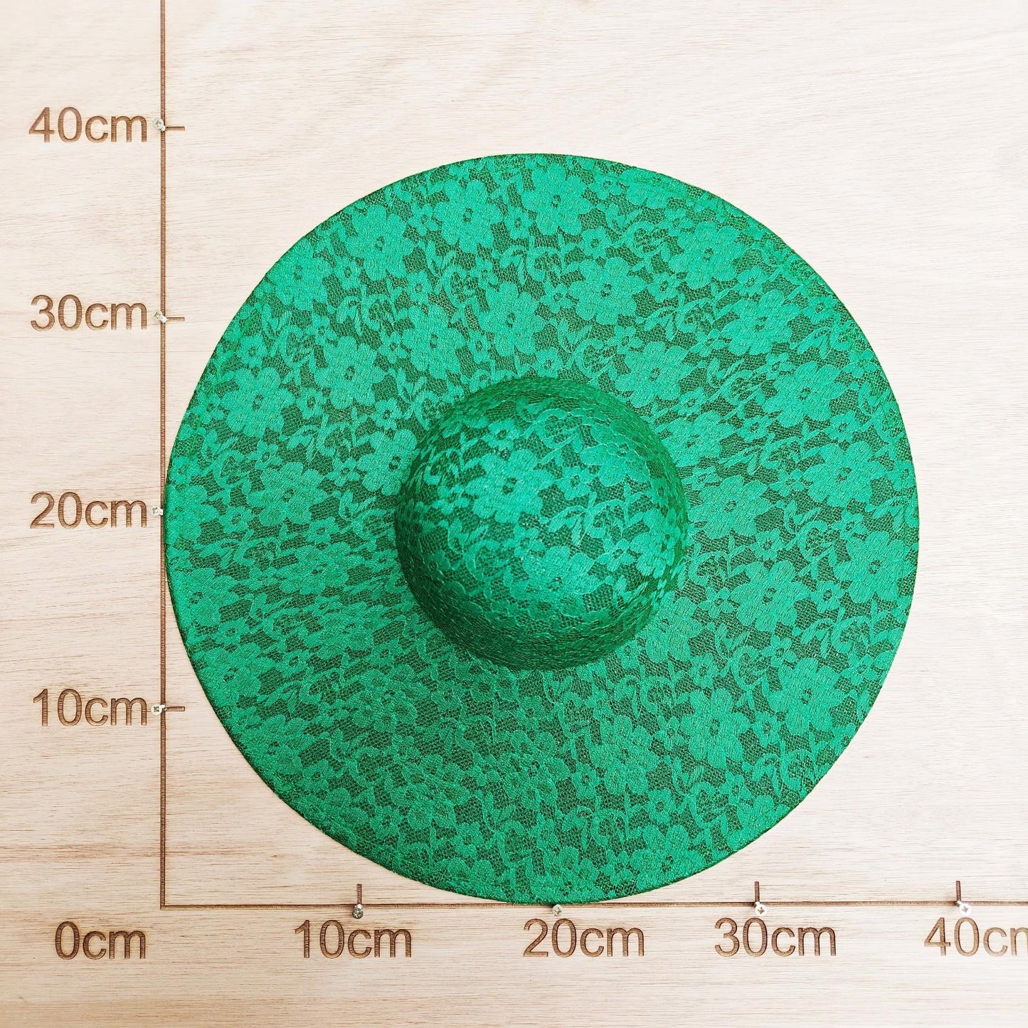 green lace large wide brim DIY fascinator base wedding hat Kentucky Derby Ascot