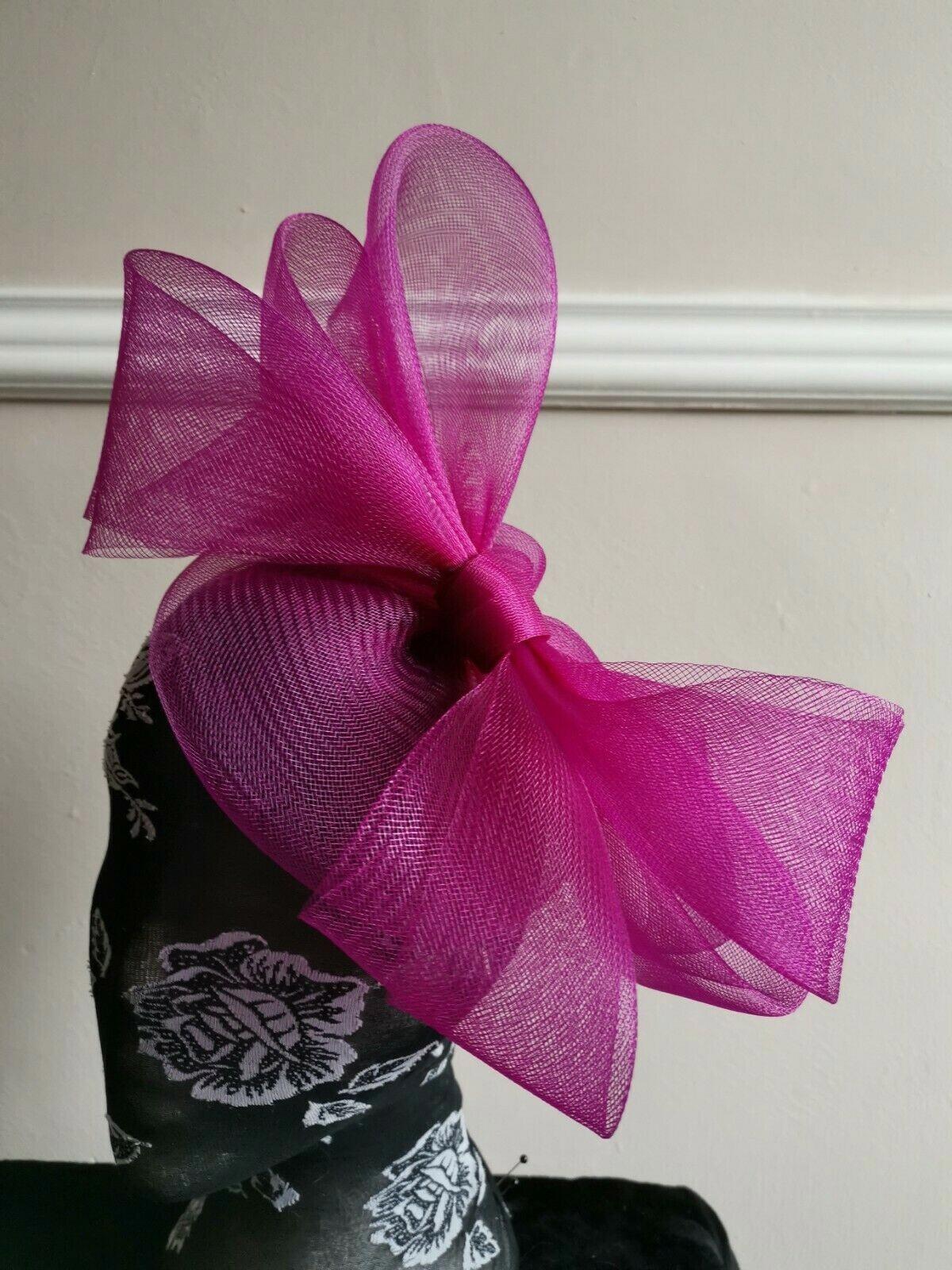 dark plum pink purple headband crinoline fascinator millinery hat wedding ascot