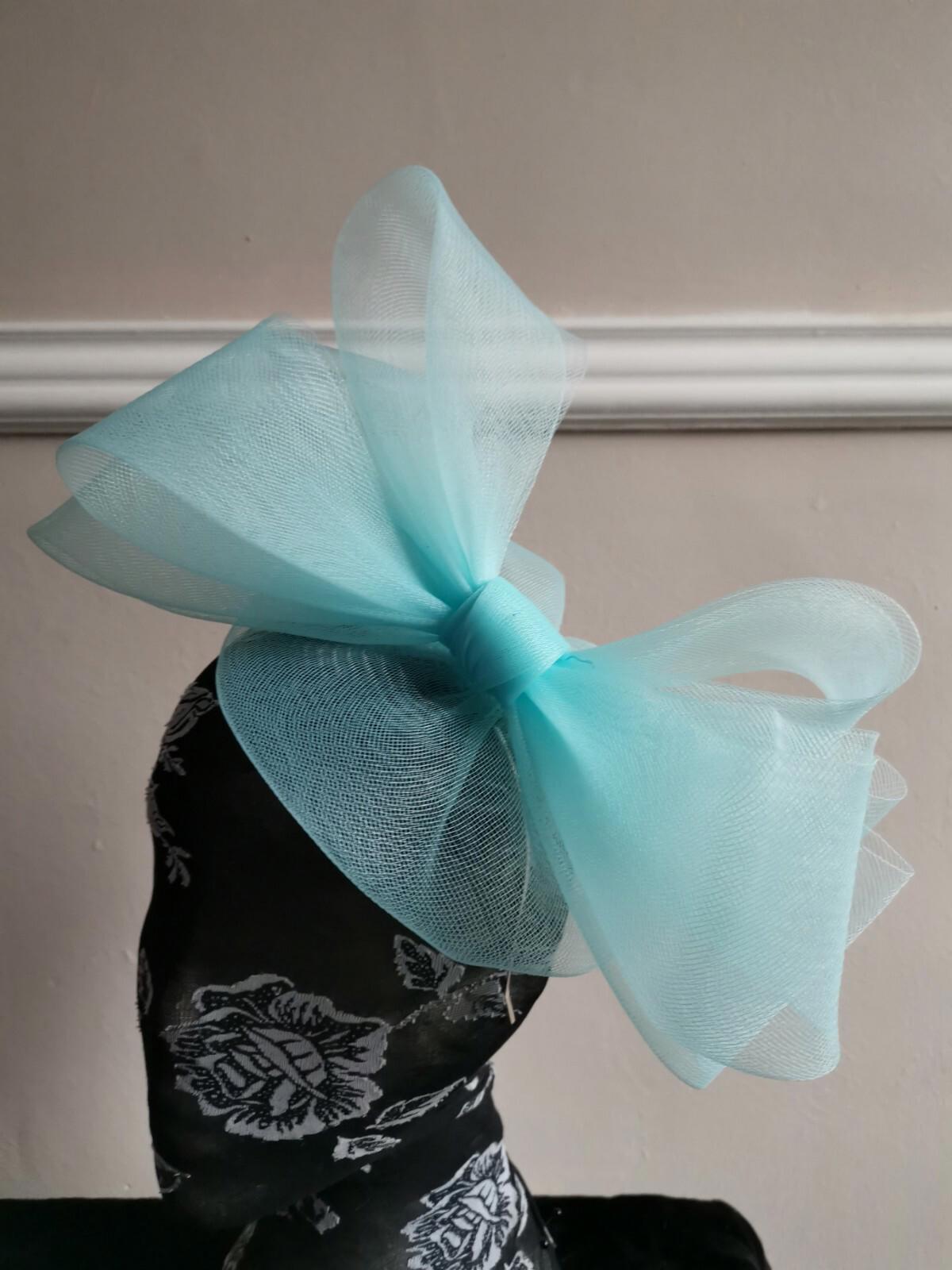 baby light blue fascinator millinery burlesque headband wedding hat hair piece