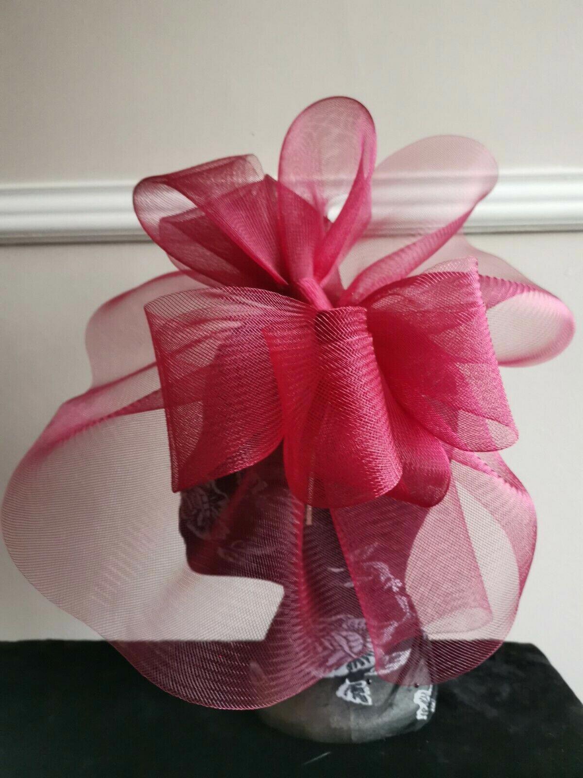 dark red headband crin fascinator millinery hat wedding ascot