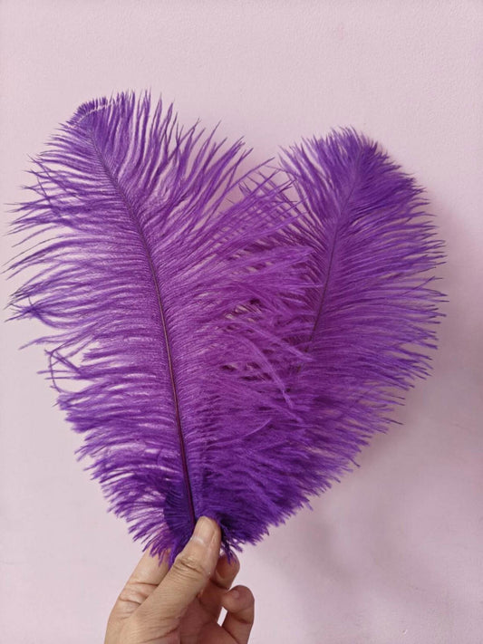purple ostrich feather hair clip fascinator fancy dress costume dance party