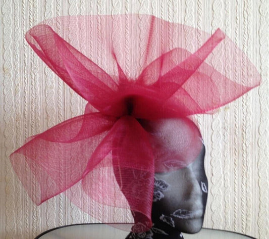 dark red headband crin fascinator millinery hat wedding ascot