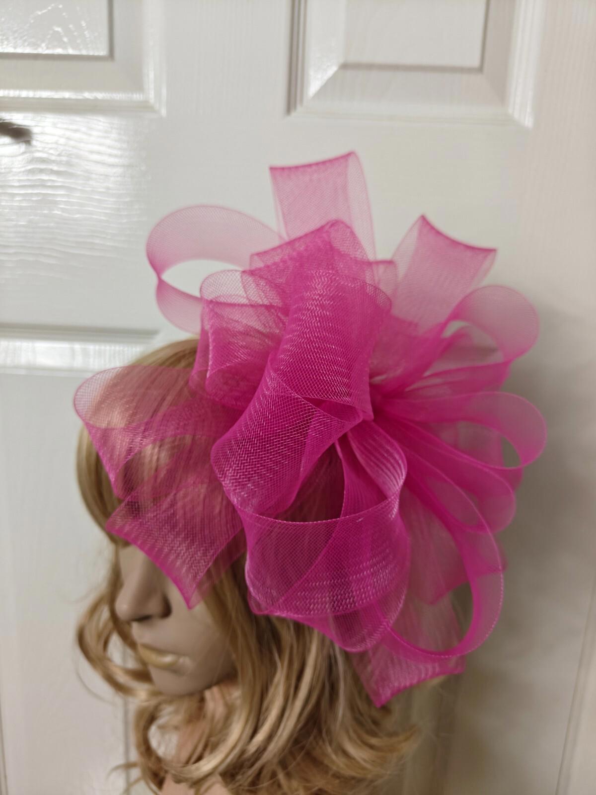pink fascinator millinery burlesque headband wedding hat ascot race