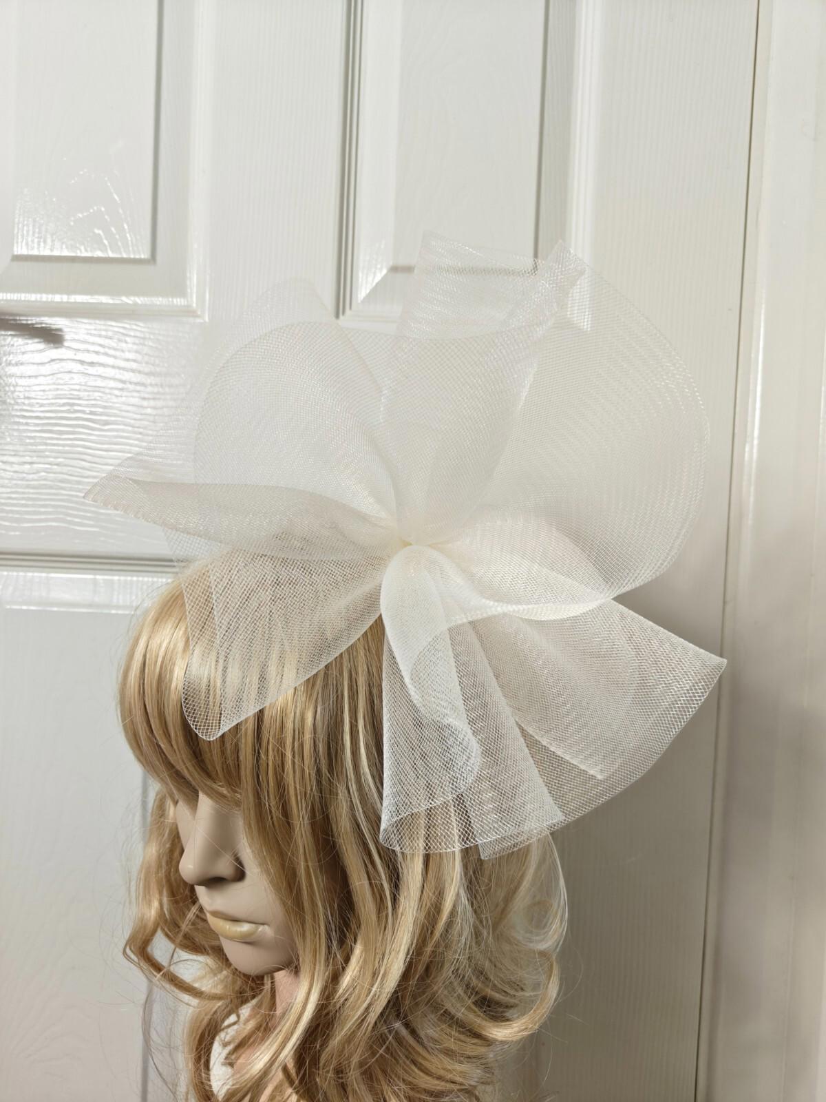 ivory fascinator millinery burlesque headband wedding hat ascot race