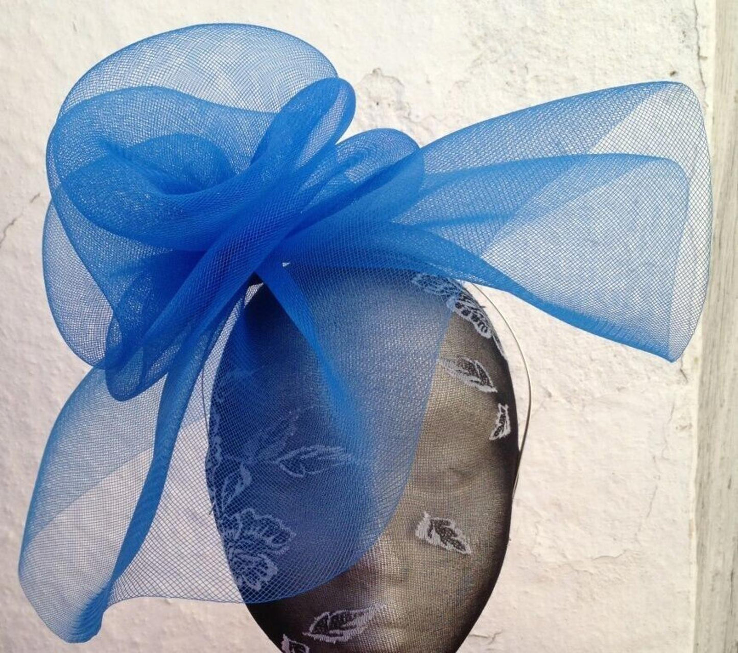 blue fascinator millinery burlesque wedding hat ascot race bridal British