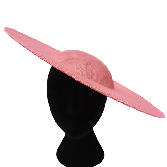 coral pink large wide brim DIY fascinator base wedding hat Kentucky Derby Ascot