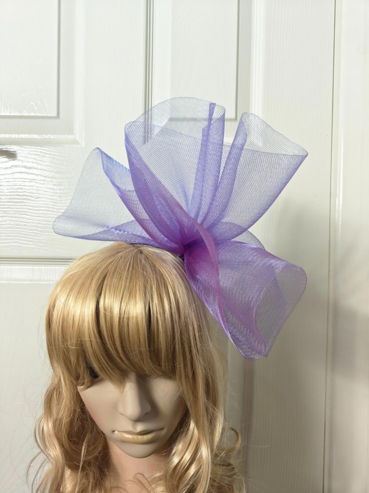 purple fascinator millinery burlesque headband wedding hat ascot race