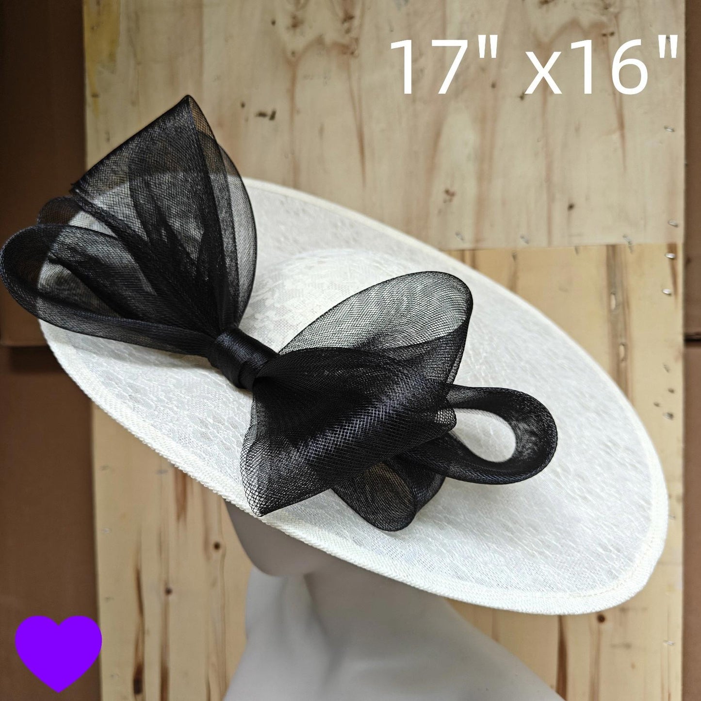 white black lace fascinator wedding hatinator hat Kentucky Derby Royal Ascot bow