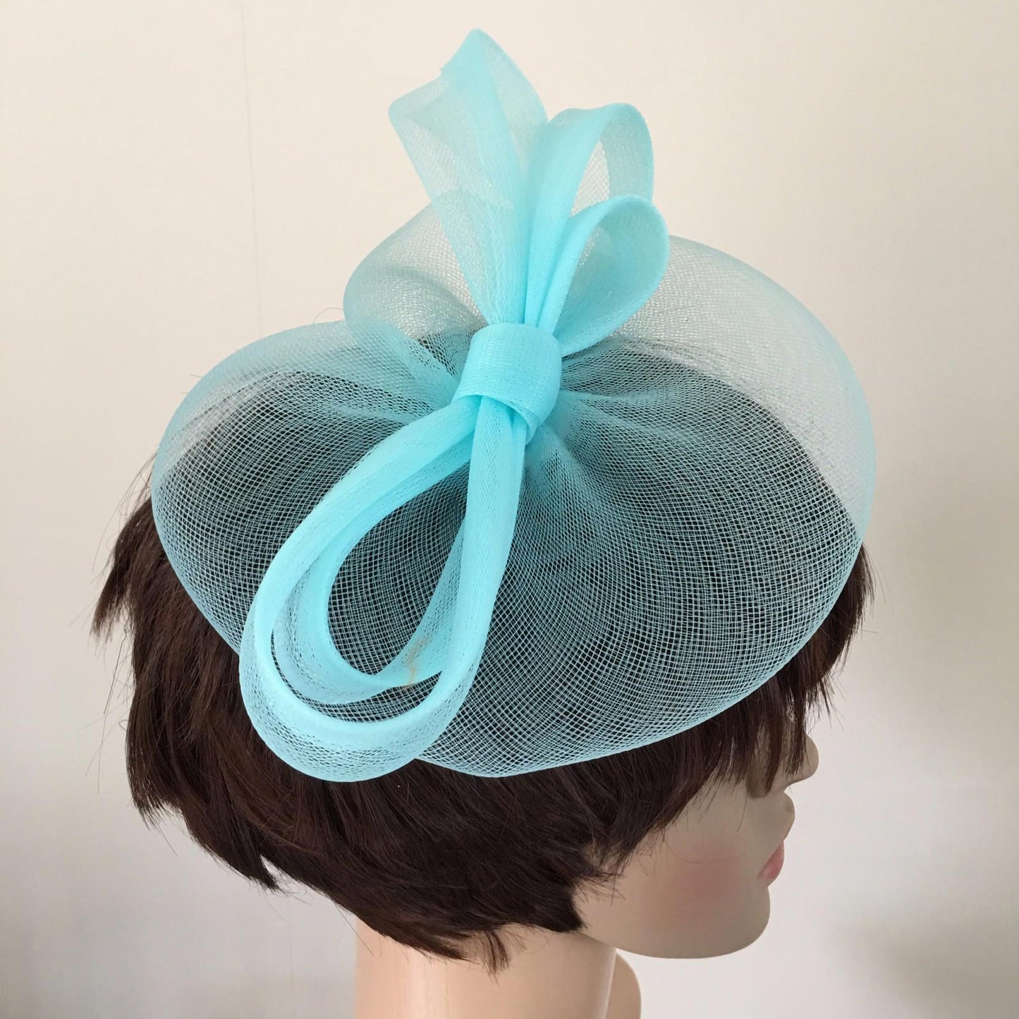 duck egg light blue fascinator millinery burlesque wedding hat ascot bridal